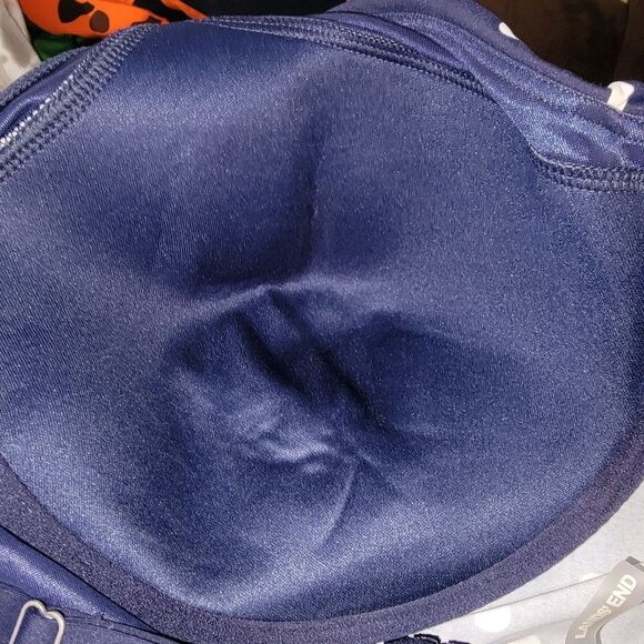 Lands' End Nwt Navy Blue Polka Dot Swimsuit Tankini Top Size 22W DD - Picture 7 of 9